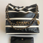 Chanel 25 Bag Black White Soft Calfskin