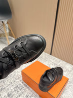 HM Casual Sneakers Black Buckle Black Leather