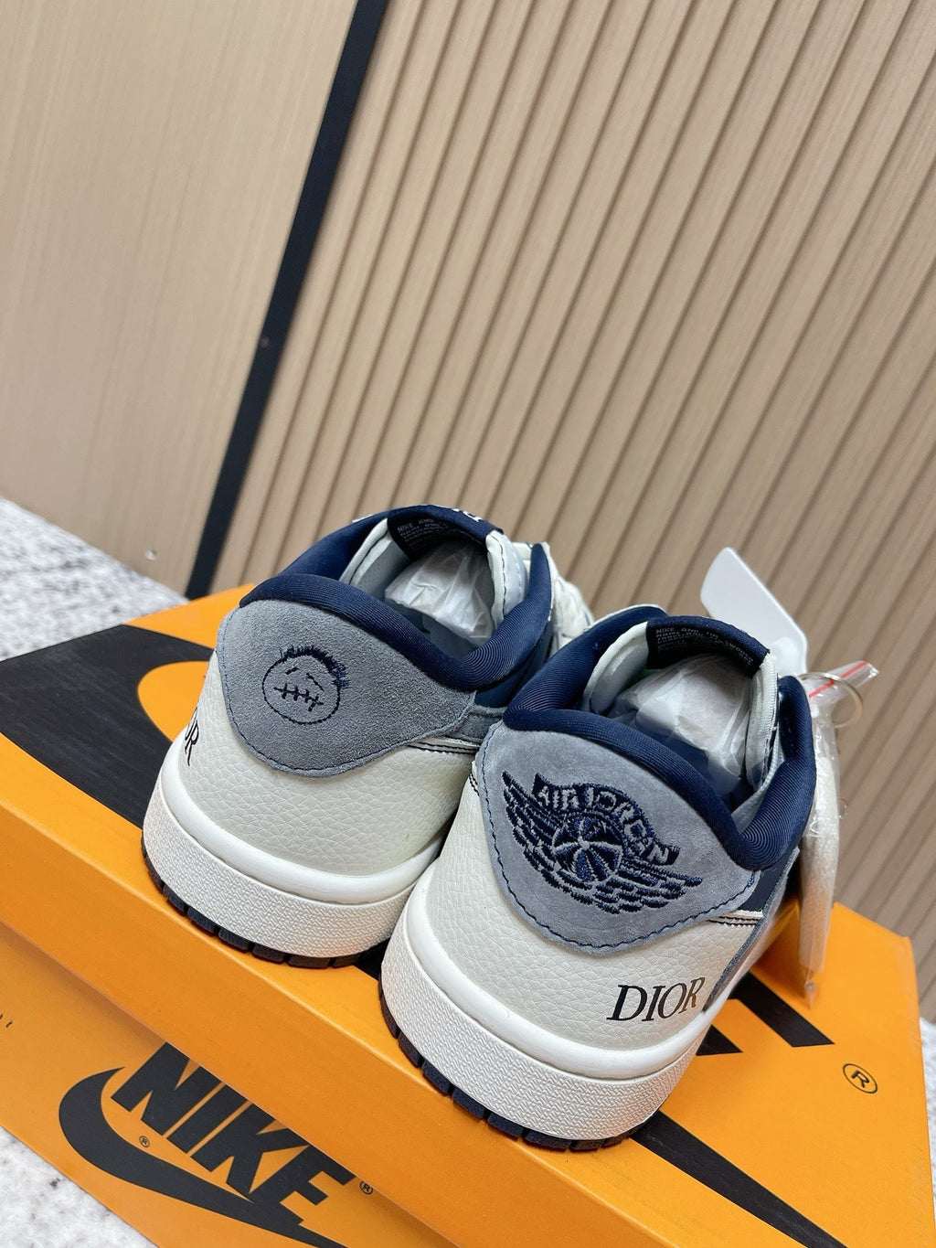 Nike Air Jordan x TS Dior Dark Blue White Leather Suede 534359
