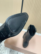 Miumiu Latest FW Western Cowboy Boots Black   Leather 533964