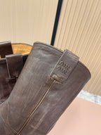 Miumiu Latest FW Western Cowboy Boots Brown   Leather 533965