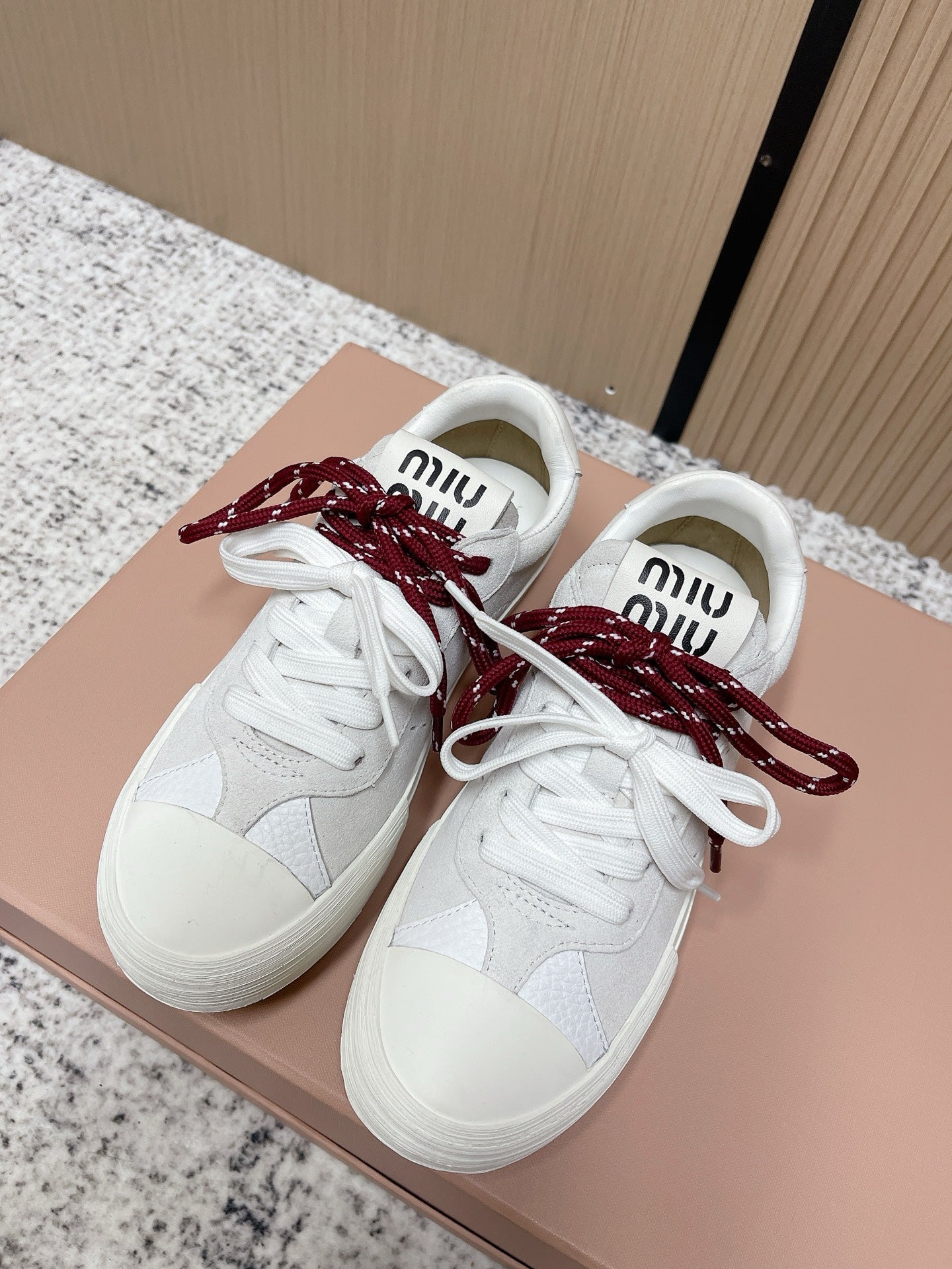 Miu Miu Plume Sneakers White  Red Yellow Suede Cowhite 533983