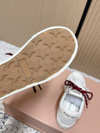 Miu Miu Plume Sneakers White  Red Yellow Suede Cowhite 533983