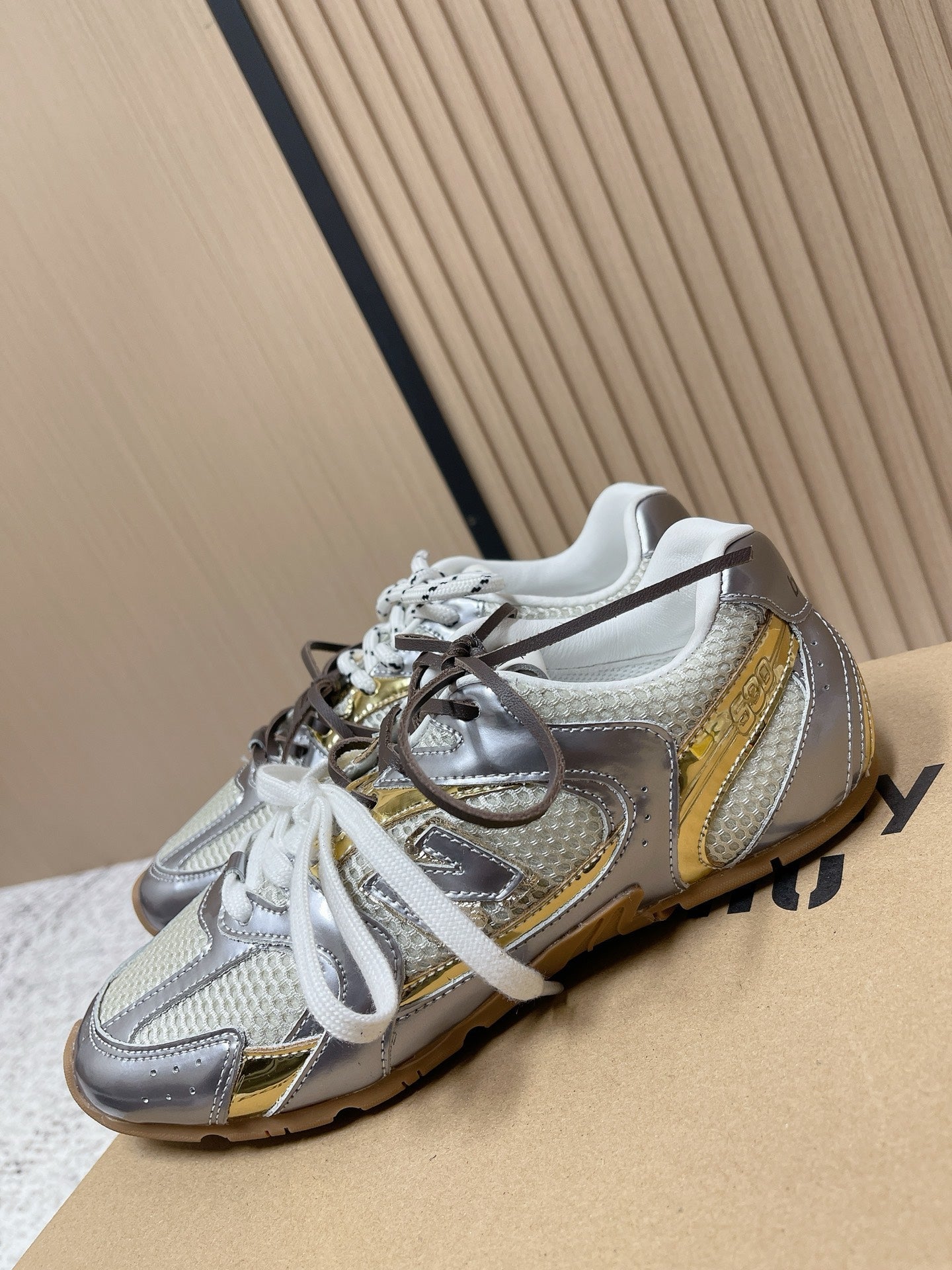 MiuMiu x New Balance Casual Sneakers Multicolor Patent Leather and Mesh 533991