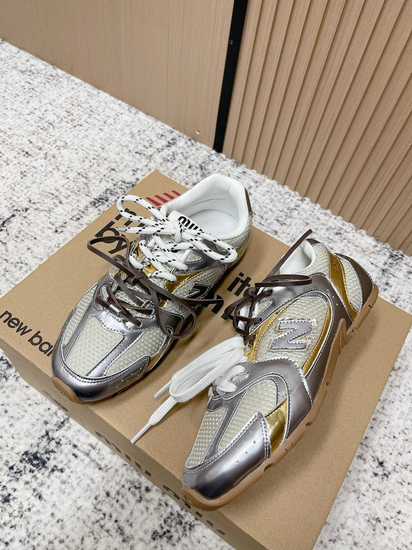 MiuMiu x New Balance Casual Sneakers Multicolor Patent Leather and Mesh 533991