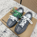 MiuMiu x New Balance Casual Sneakers Gray White Green Patent Leather and Mesh 533992