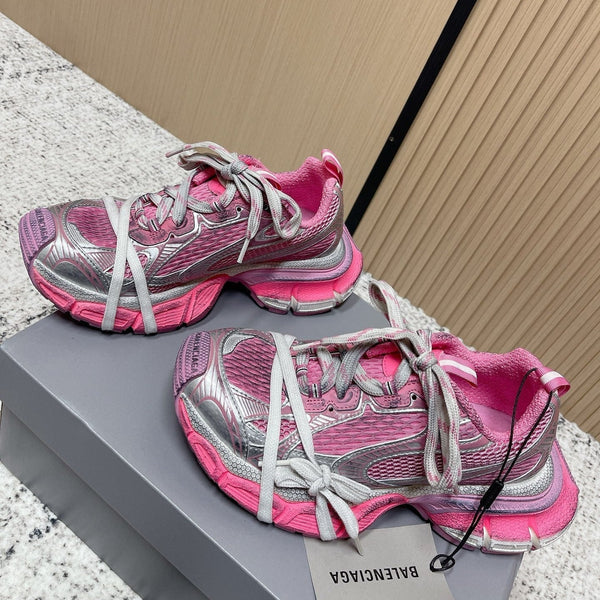 Balenciaga Sneaker Mesh Lace-up Pink Gray Fabric 534181