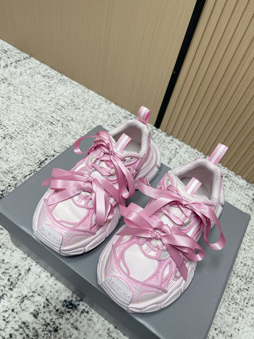 Balenciaga Sneaker Mesh Lace-up Light Pink Fabric 534184