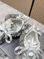 Balenciaga Sneaker Mesh Lace-up Light Blue Gray Fabric 534186