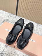 Miu Mary Jane Flat Black Sheepskin 591572