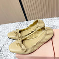 Miu Mary Jane Flat Beige Sheepskin 591574