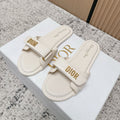 CD Dioriviera Dioract Slides White Cowhide 752400