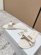 CD Dioriviera Dioract Slides White Cowhide 752400