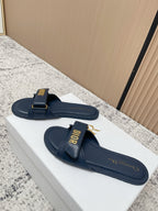 CD Dioriviera Dioract Slides Deep Blue Cowhide 752401