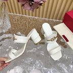 High Heel 70 Sandal The Bold Edition Vlogo Square Toe White