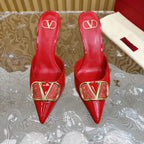 Vlogo Signature with Crystals Slingback Pump 70 Red Calfskin