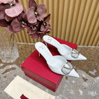 Vlogo Signature with Crystals Slingback Pump 70 White Calfskin