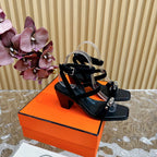 hm iveresse sandal 65 black suede calfskin