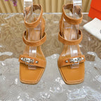 hm iveresse sandal 65 gold brown suede calfskin