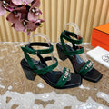 hm iveresse sandal 65 dark green suede calfskin black calfskin