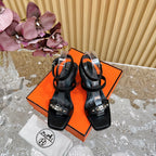 hm iveresse sandal 65 black calfskin