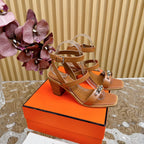hm iveresse sandal 65 gold brown calfskin