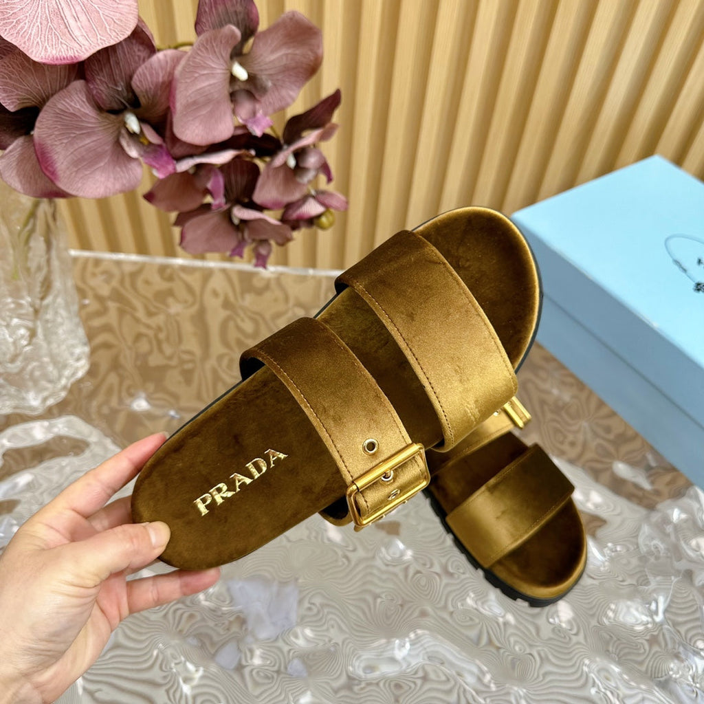PRA SLIDES SANDALS AMBER VELVET