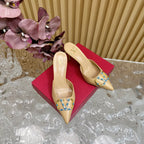 HIGH PUMP MULE 80MM IN SEPIA TAN CALFSKIN