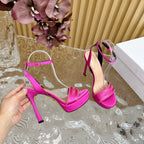 CD Dway Heeled Sandal 120mm Dark Pink Silk And Lambskin