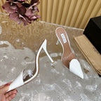 Alaila Mule 100mm In White Lambskin 957210