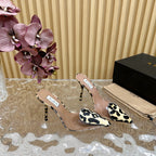Alaila Mule 100mm In Light Yellow Lambskin With Horse Hair 957211