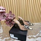 Alaila Mule 100mm In Light Yellow Lambskin With Horse Hair 957211