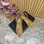 Alaila Mary Jane In Gold Mesh Fabric 103022