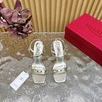 High Sandal 86mm In Silver Cowhide 102062