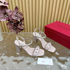 High Sandal 86mm In Rose Pink Cowhide 102068