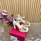 VT 2025 High Heels Sandals 110mm White Calfskin 286489