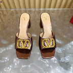 VT 25 Vlogo Mule Brown Snakeskin Leather