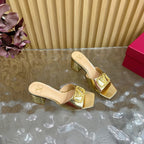 VT 25 Vlogo Mule Gold Snakeskin Leather