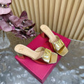 VT 25 Vlogo Mule Gold Snakeskin Leather
