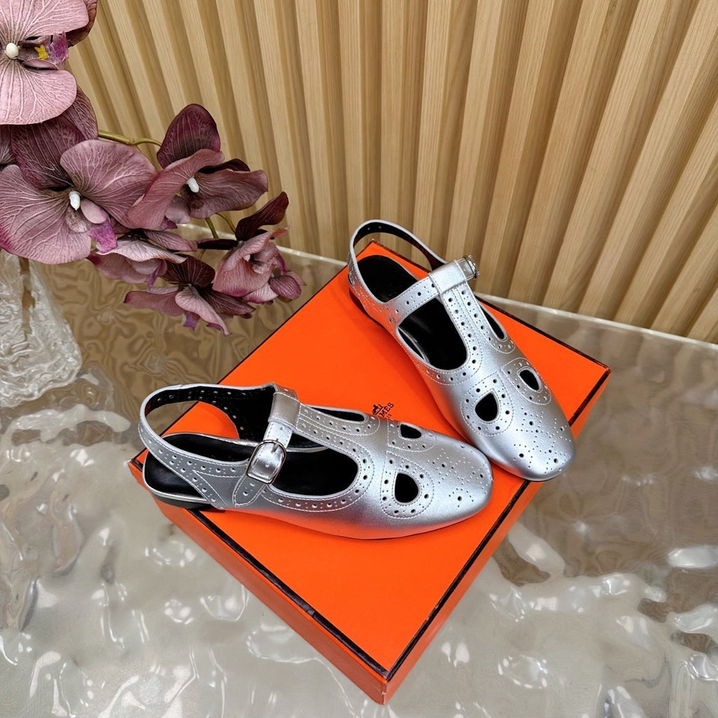 HM 25 Kim Slingback Grey Lambskin 352956