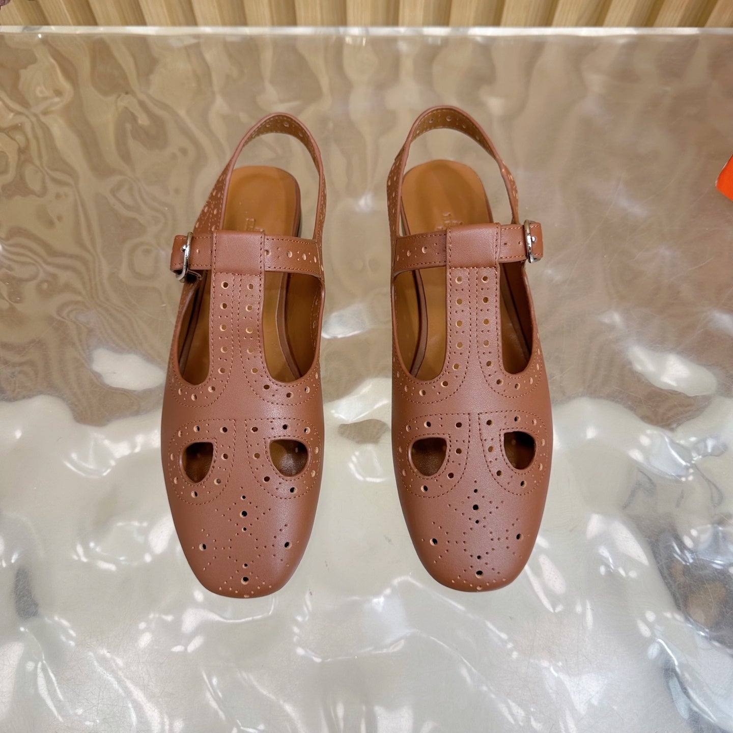 HM 25 Kim Slingback Brown Lambskin 352958