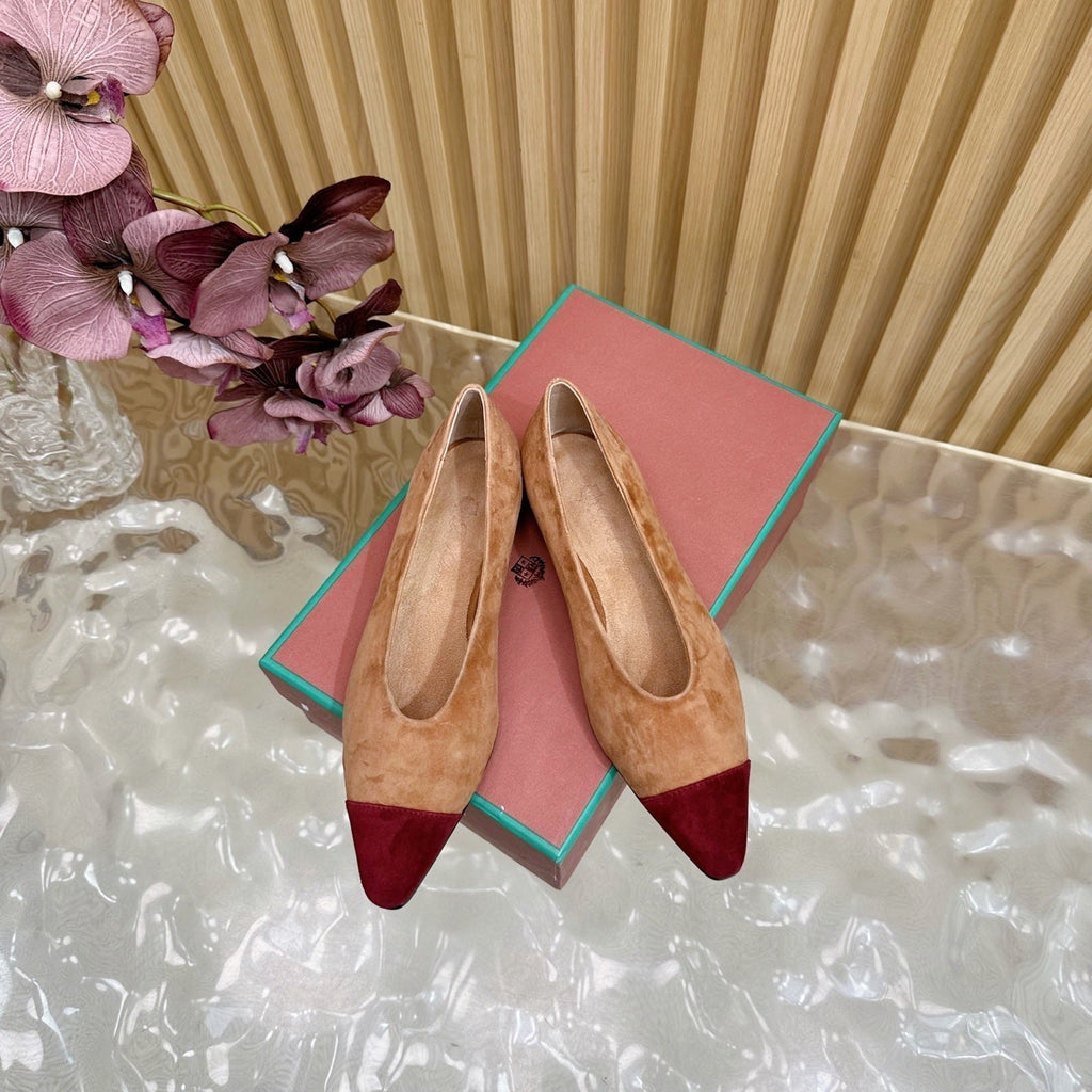 LP Rebecca Ballet Flats Brown Red Suede 498458