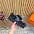HM Kool Oxford Shoes Black Sheepskin Canvas 589182