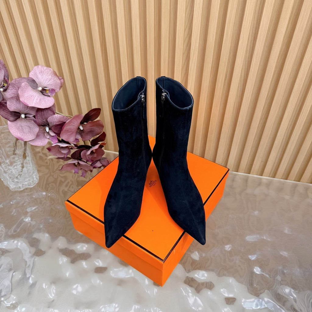 HM Leonie Ankle Boots 7cm Black Suede 589198