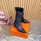 HM Leonie Ankle Boots 7cm Black Sheepskin 589201