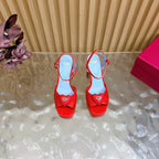 Valentino Royal Sandal 11.5cm Red Blue Leather 702274