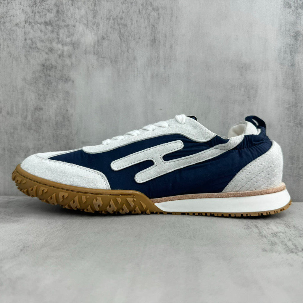HM Men's Jet Sneaker White Blue Suede 656858