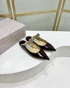 Jimmy Bing In Black Glossy Cowhide Mules 587752