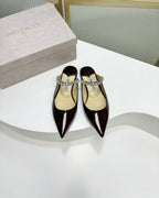 Jimmy Bing In Black Glossy Cowhide Mules 587752