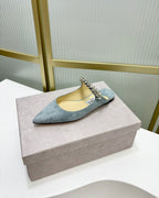 Jimmy Bing In Could Blue Suede Mules 587756